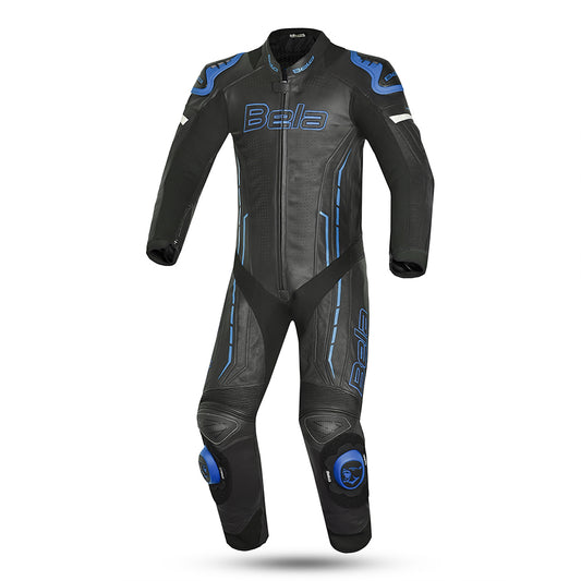 BELA Rocket Man Mix Kangaroo 1 PC Motorcycle Racing Suit Black Blue 