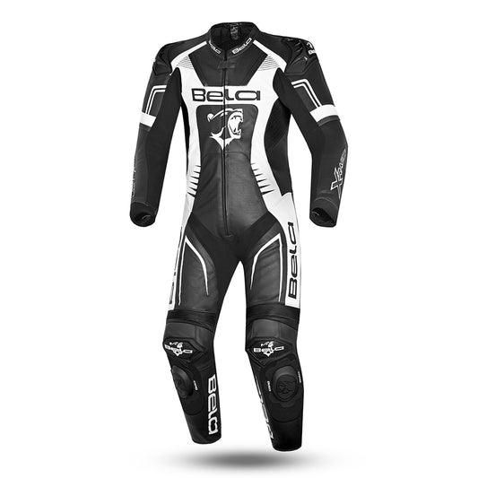 BELA X Race 1PC Motorcycle Racing Suit Black Dark Grey White 