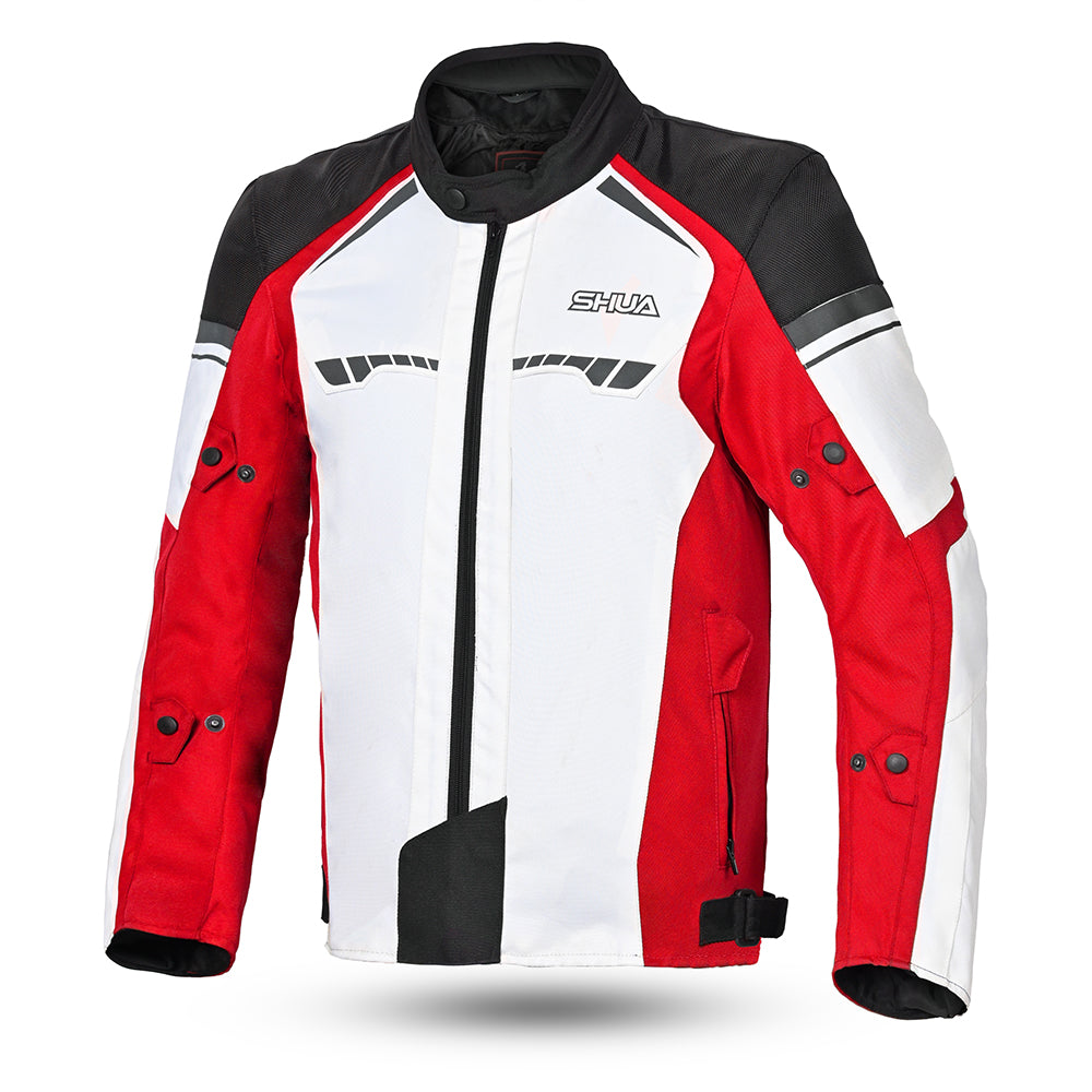 shua immortal textile racing jacket black, red and ice front side view
