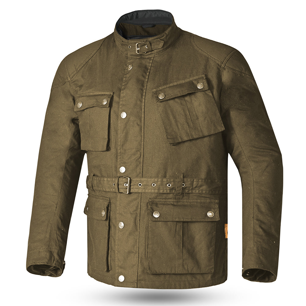 BELA Urban Jacket Tactical Wax Cotton Olive front view