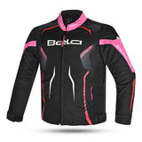 BELA Star youth Kids Motorcycle Jacket Black Pink - front pic