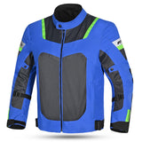 R-Tech Spiral Mesh Motorcycle Touring Jacket Blue Grey Green 