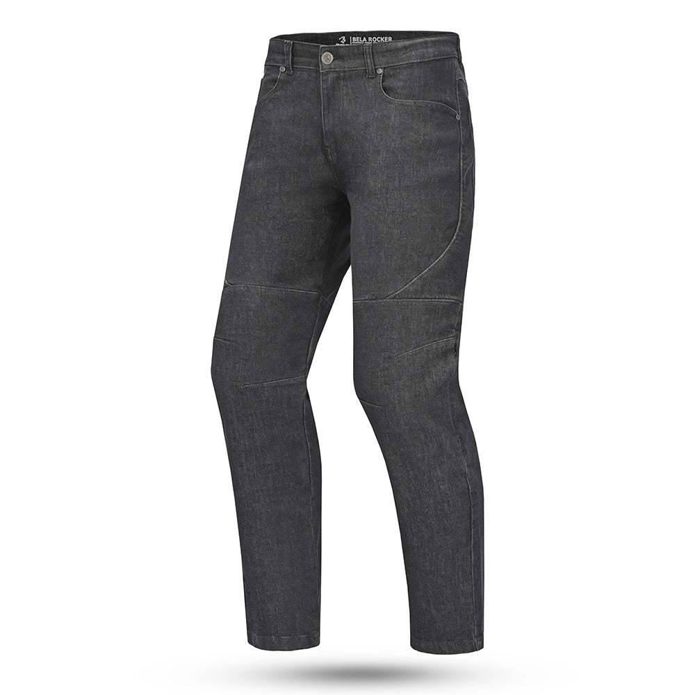 BELA ROCKER MEN MOTORCYCLE CE AA DENIM JEANS 34L GREY