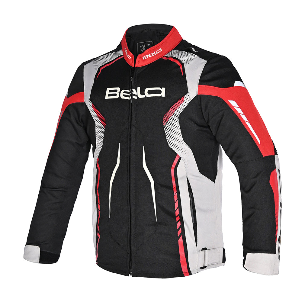 BELA Star youth Kids Motorcycle Jacket Black Red Ice 