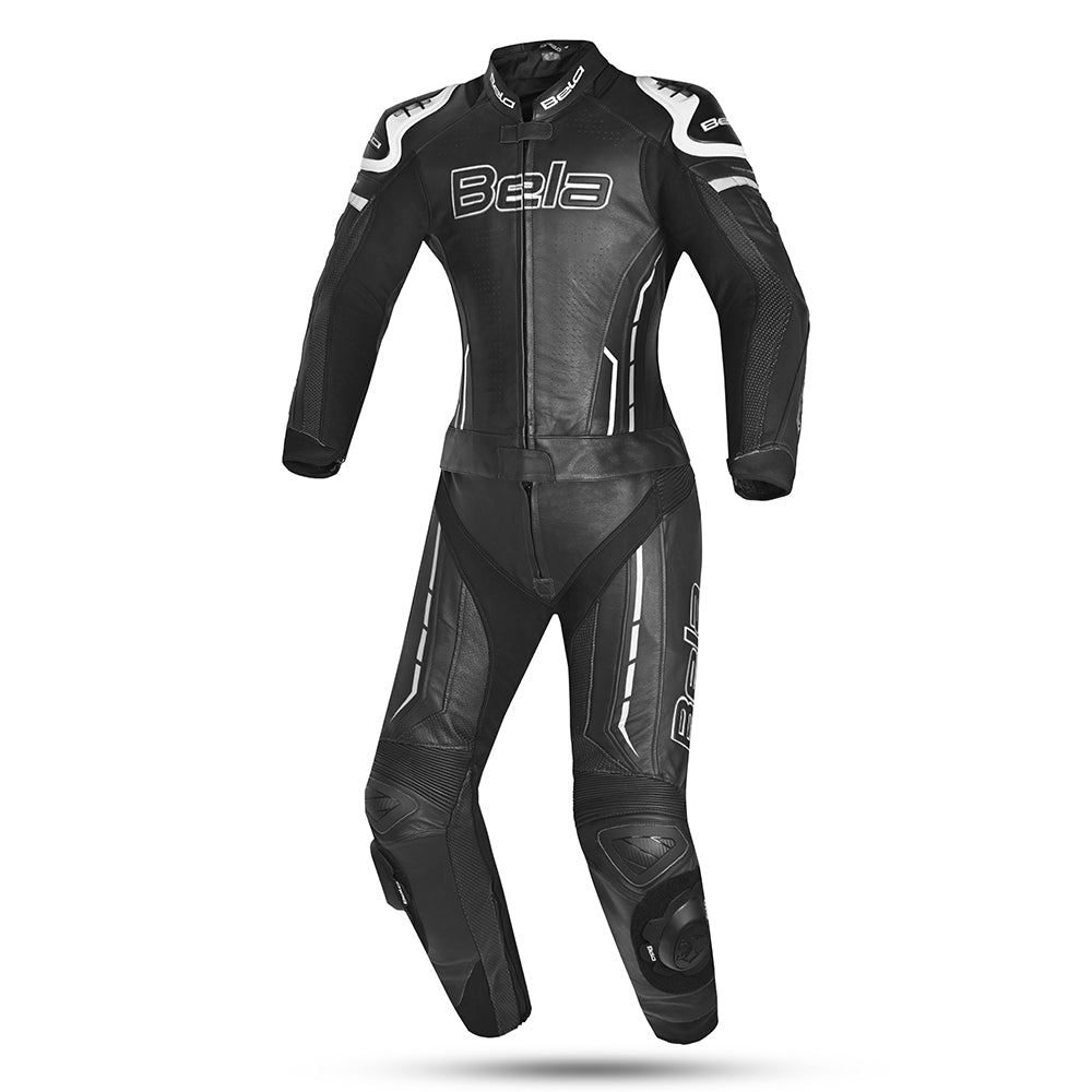 BELA Rocket Ladies 2 PC Motorcycle Racing Suit Black White 