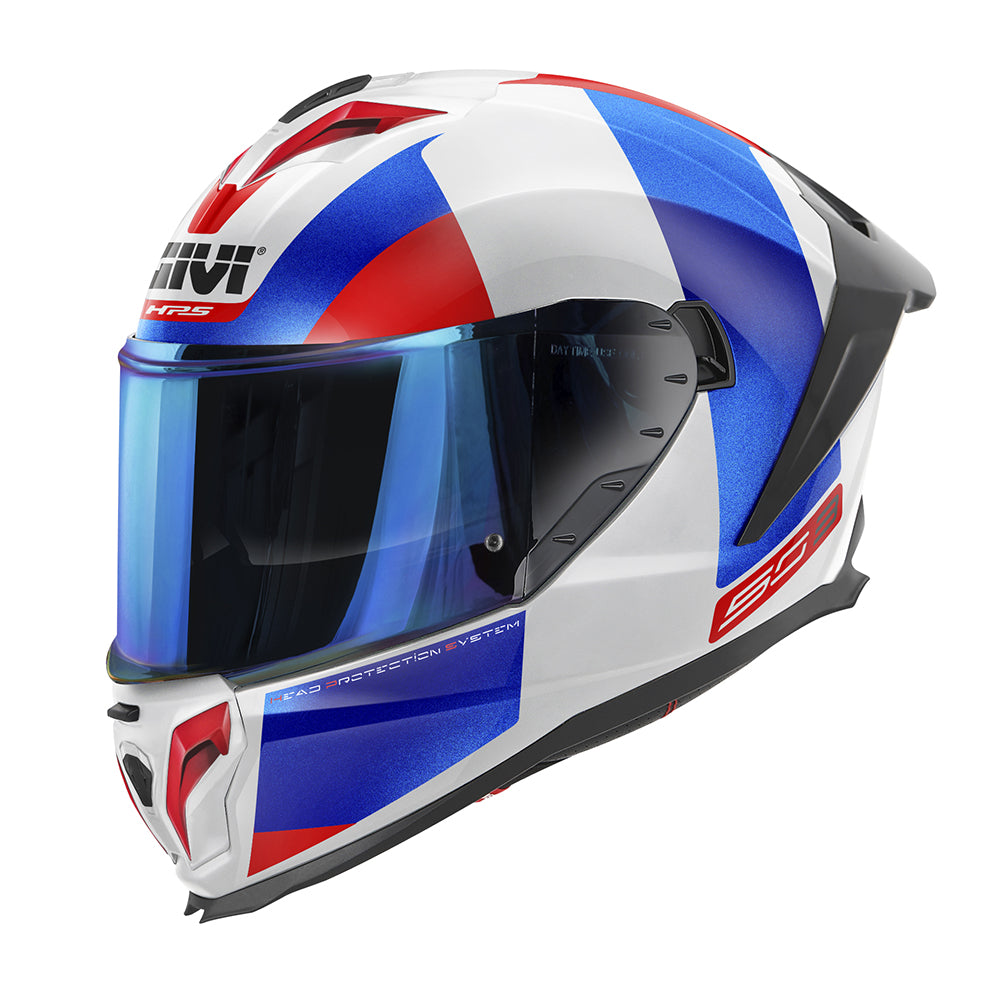 GIVI 50.3 VISION Full Face Motorcycle Helmet White Blue Red