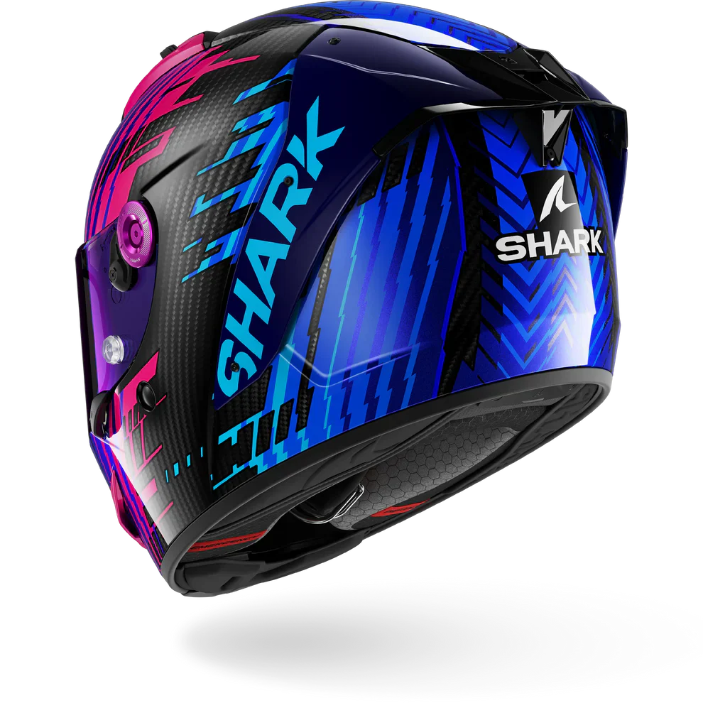 SHARK Aeron Edgy Carbon Helmet – chrome blue-back