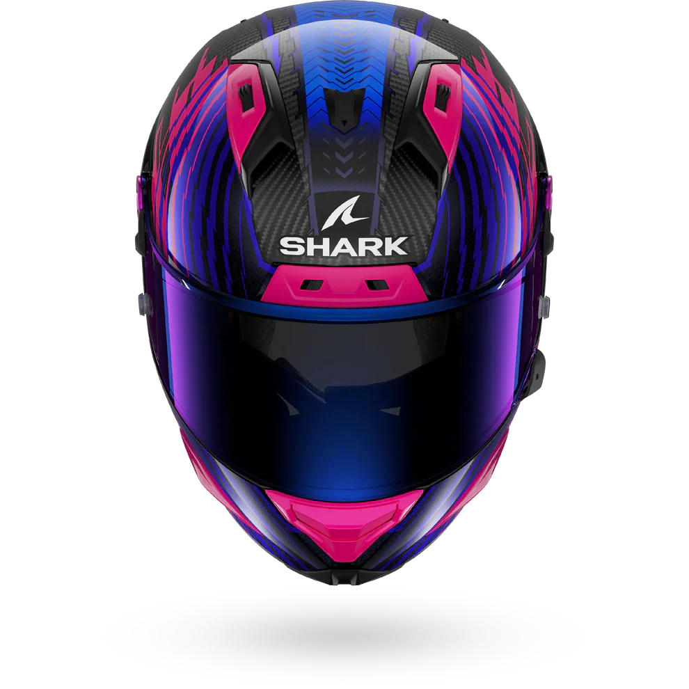 SHARK Aeron Edgy Carbon Helmet – chrome blue-front