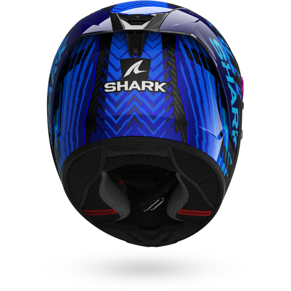 SHARK Aeron Edgy Carbon Helmet – chrome blue-back