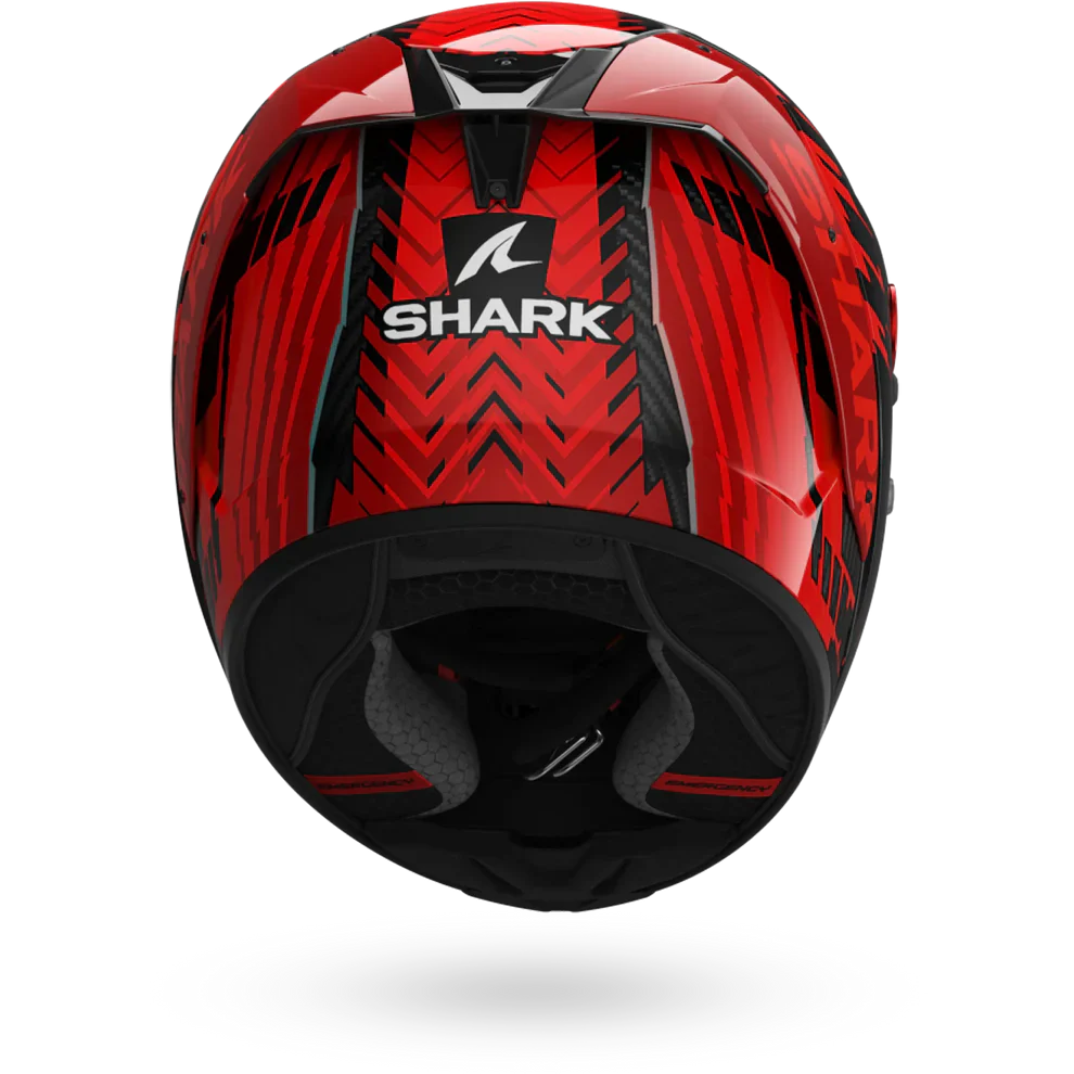 SHARK Aeron Edgy Carbon Motorcycle Helmet Chrome Red-