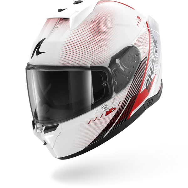 SHARK SKWAL i3 SPEED-TECH MOTORCYCLE HELMET WHITE RED BLACK