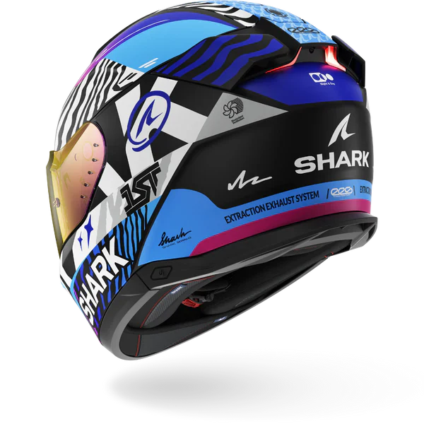SHARK SKWAL i3 SPEED-FANCY NEGRO Blanco Azul Casco De Moto