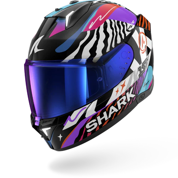 SHARK SKWAL i3 SPEED-FANCY MOTORCYCLE HELMET BLACK WHITE ORANGE