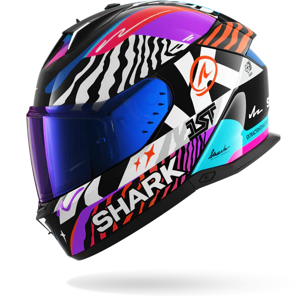SHARK SKWAL i3 SPEED-FANCY MOTORCYCLE HELMET BLACK WHITE ORANGE