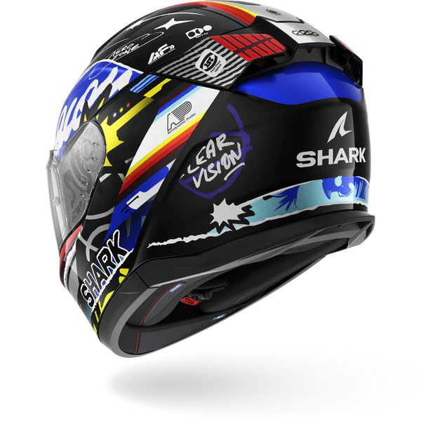 SHARK  D-SKWAL 3 STREETRUSH NEGRO Azul Chrom Casco De Moto