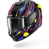 SHARK D-SKWAL 3 Fawn Casco Integral De Moto Negro Violeta Amarillo