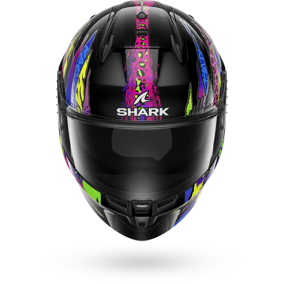 SHARK D-SKWAL 3 Fawn Casco Integral De Moto Negro Violeta Amarillo
