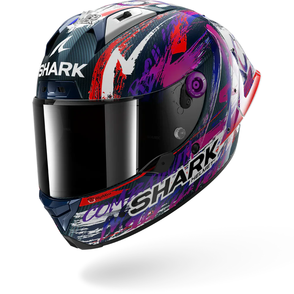 SHARK AERON-GP FIM Carbon Full-Face Motorcycle Helmet Violet White