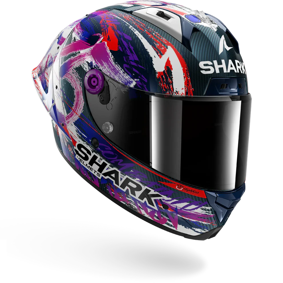 SHARK AERON-GP FIM Carbon Full-Face Motorcycle Helmet Violet White-rightside