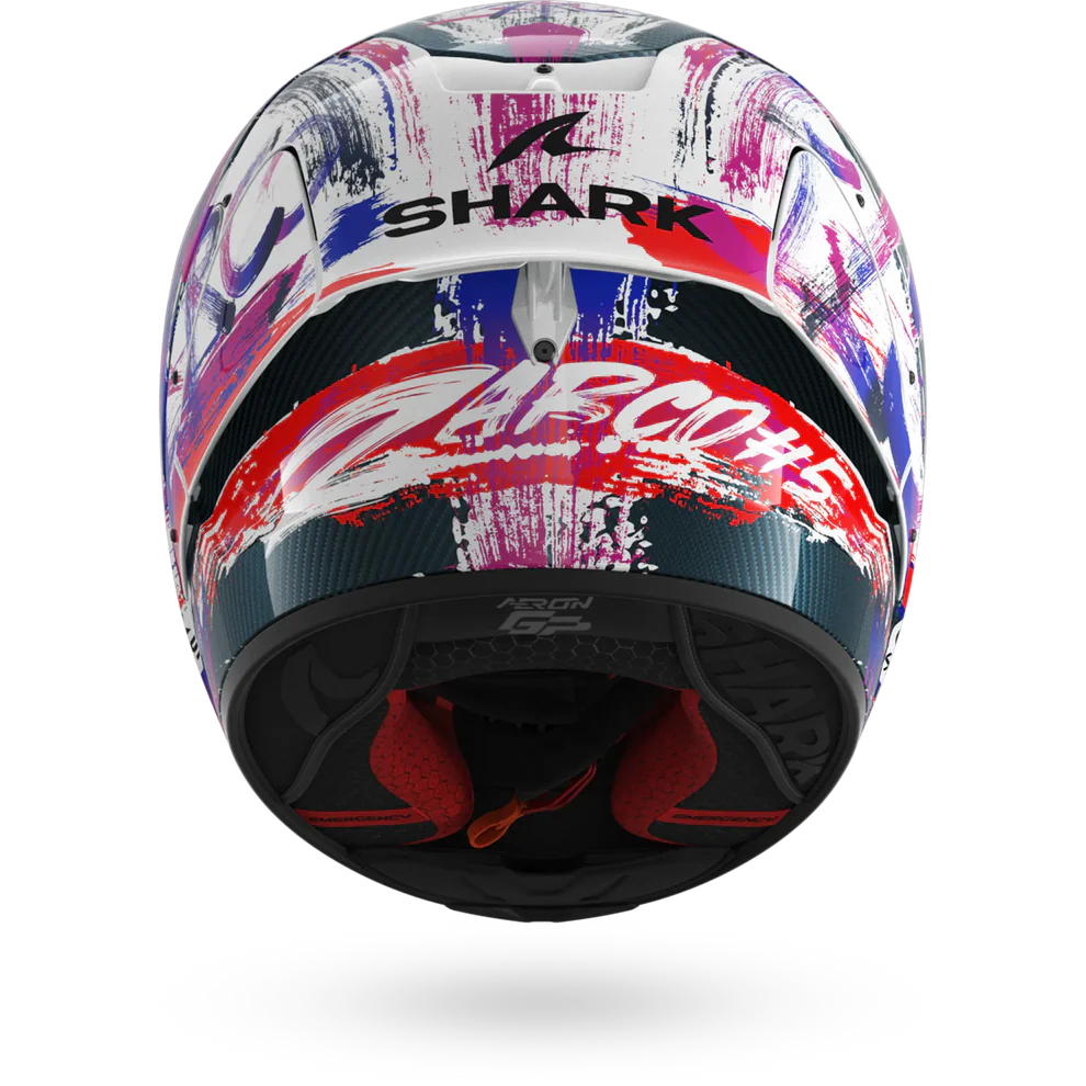 SHARK AERON-GP FIM Carbon Full-Face Motorcycle Helmet Violet White-back