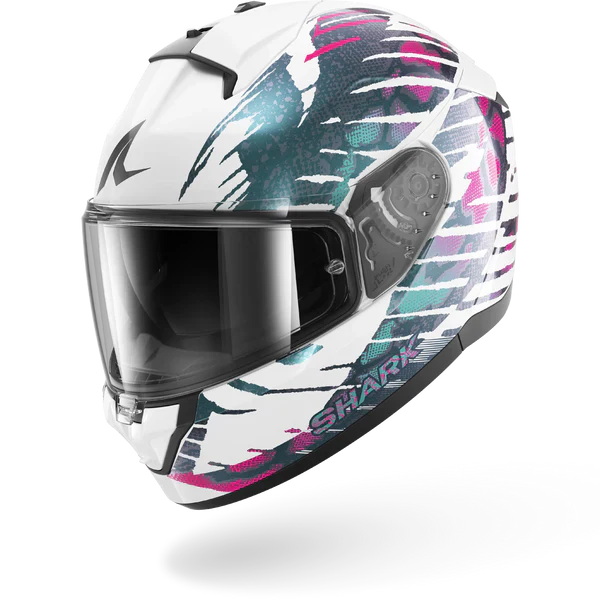 SHARK RIDILL 2 REPTAIA MOTORCYCLE HELMET WHITE VIOLET CHAMELEON