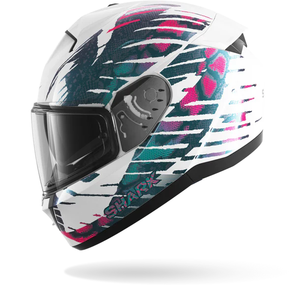 SHARK RIDILL 2 REPTAIA MOTORCYCLE HELMET WHITE VIOLET CHAMELEON