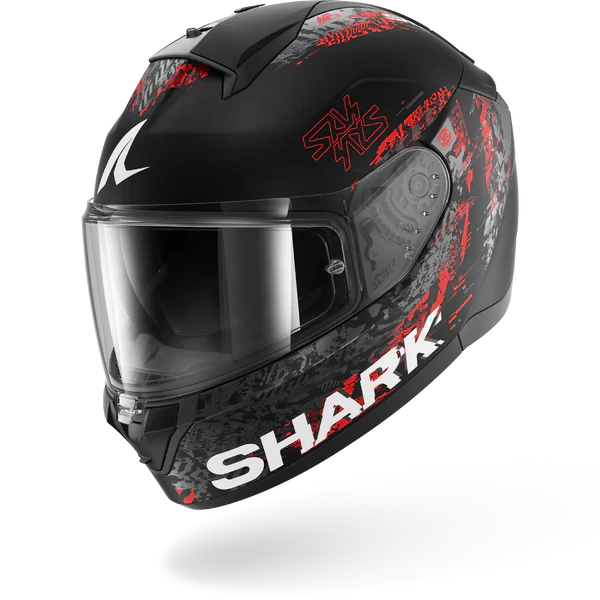 SHARK RIDILL 2 SPEED-VIB MOTORCYCLE HELMET MAT BLACK ANTHRA RED