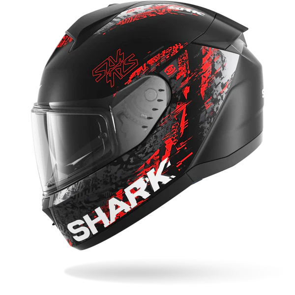 SHARK RIDILL 2 SPEED-VIB MOTORCYCLE HELMET MAT BLACK ANTHRA RED