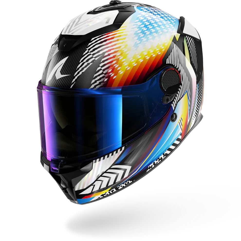 SHARK SPARTAN GT Pro Carbon Sthyr Full-Face Motorcycle Helmet White Chrome