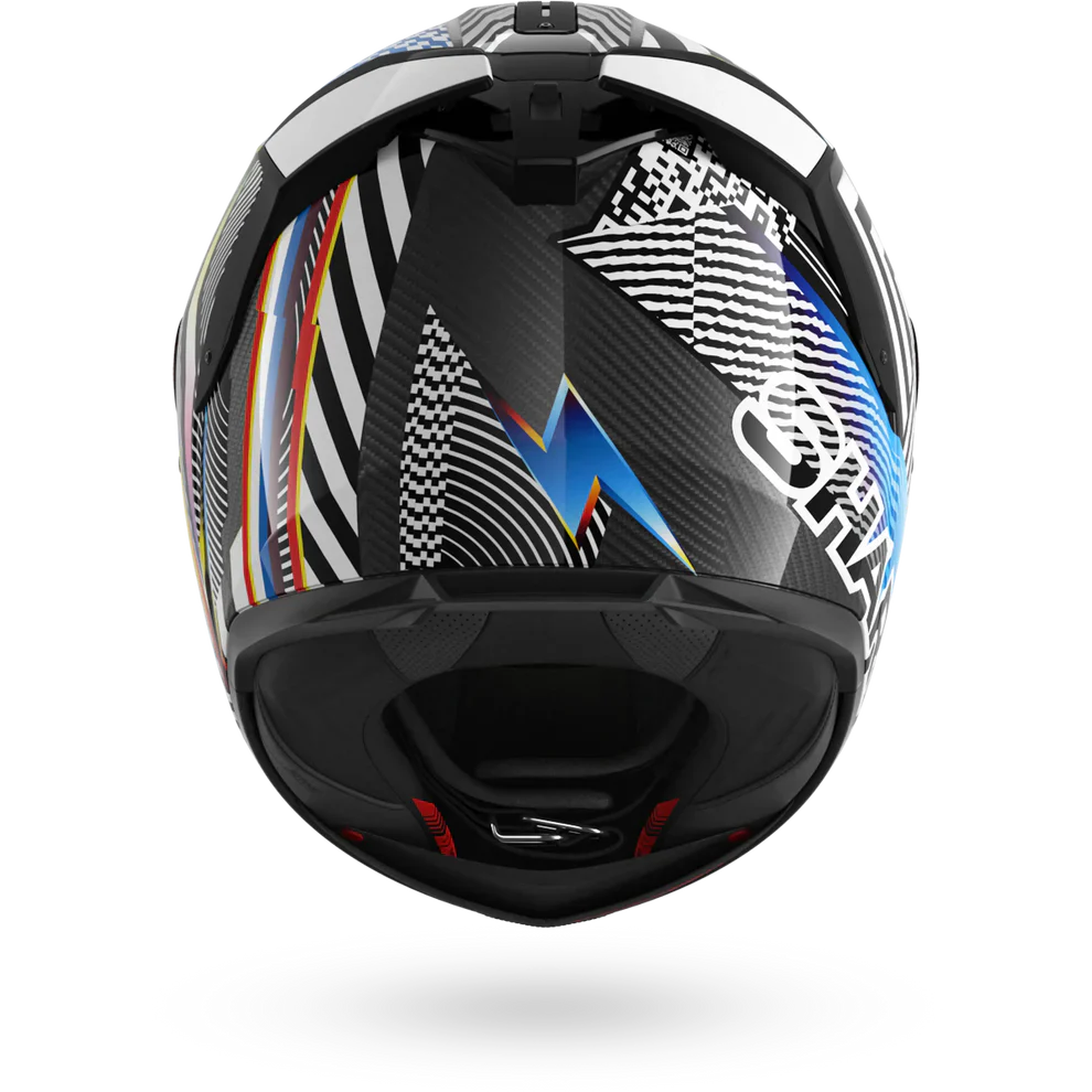 SHARK SPARTAN GT Pro Carbon Sthyr Full-Face Motorcycle Helmet White Chrome-back