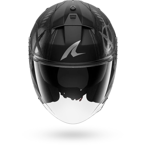 SHARK SKWAL JET SHIEVER MOTORCYCLE HELMET MAT BLACK ANTHRA SILVER
