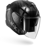 SHARK SKWAL JET SHIEVER MOTORCYCLE HELMET MAT BLACK ANTHRA SILVER