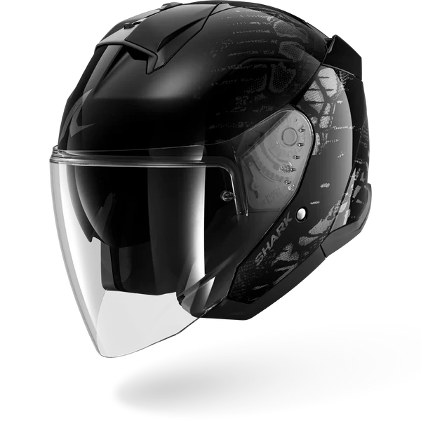 SHARK SKWAL JET REPTAIA MOTORCYCLE HELMET BLACK ANTHRA ANTHRA