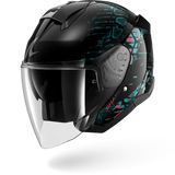 SHARK SKWAL JET REPTAIA MOTORCYCLE HELMET BLACK VIOLET GLITTER