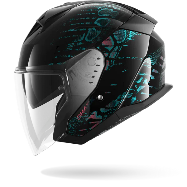 SHARK SKWAL JET REPTAIA MOTORCYCLE HELMET BLACK VIOLET GLITTER