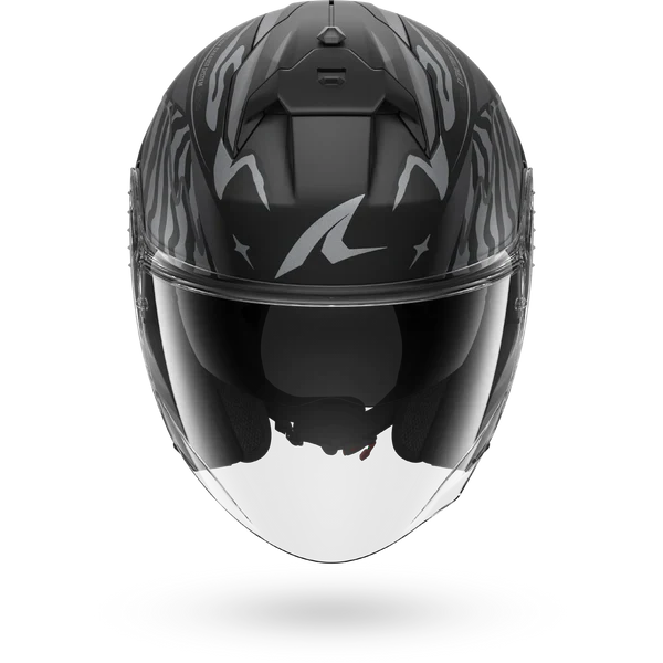 SHARK SKWAL JET CUP SPEED-FANCY MOTORCYCLE HELMET MAT BLACK ANTHRA SILVER