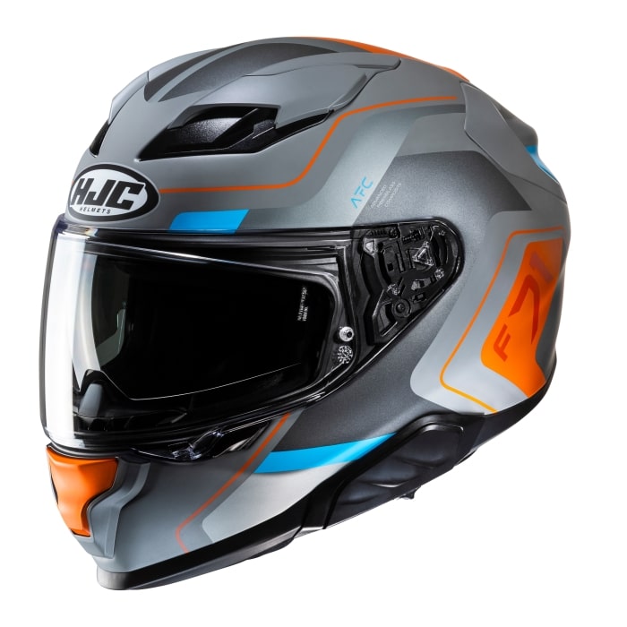 HJC F71 Arcan Sports Full Face Motorcycle Helmet Blue Orange