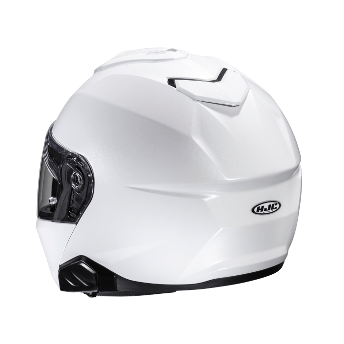 HJC I91 Plain Full Face Motorcycle Helmet  Pearl White Back