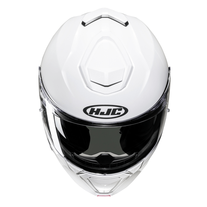 HJC I91 Plain Full Face Motorcycle Helmet  Pearl White Front