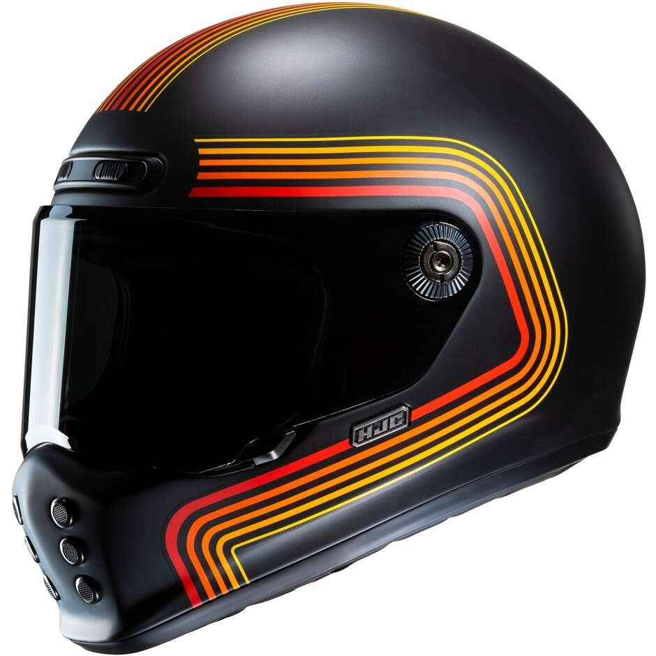 HJC - V10 FONI MC1SF MATT BLACK RED FULL FACE TOURING MOTORBIKE HELMET