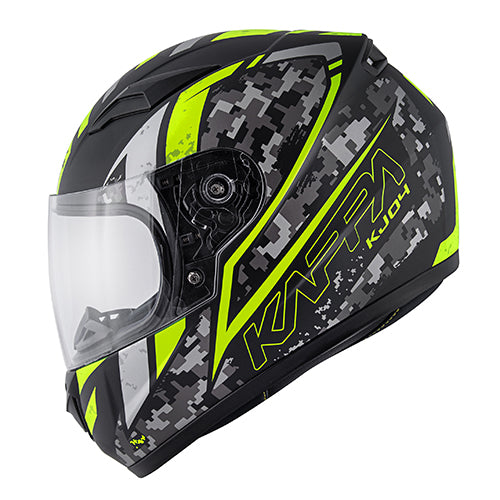 KAPPA KJ04 Casco Junior Motocicleta Integral Negro Mate Amarillo