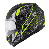 KAPPA KJ04 Casco Junior Motocicleta Integral Negro Mate Amarillo