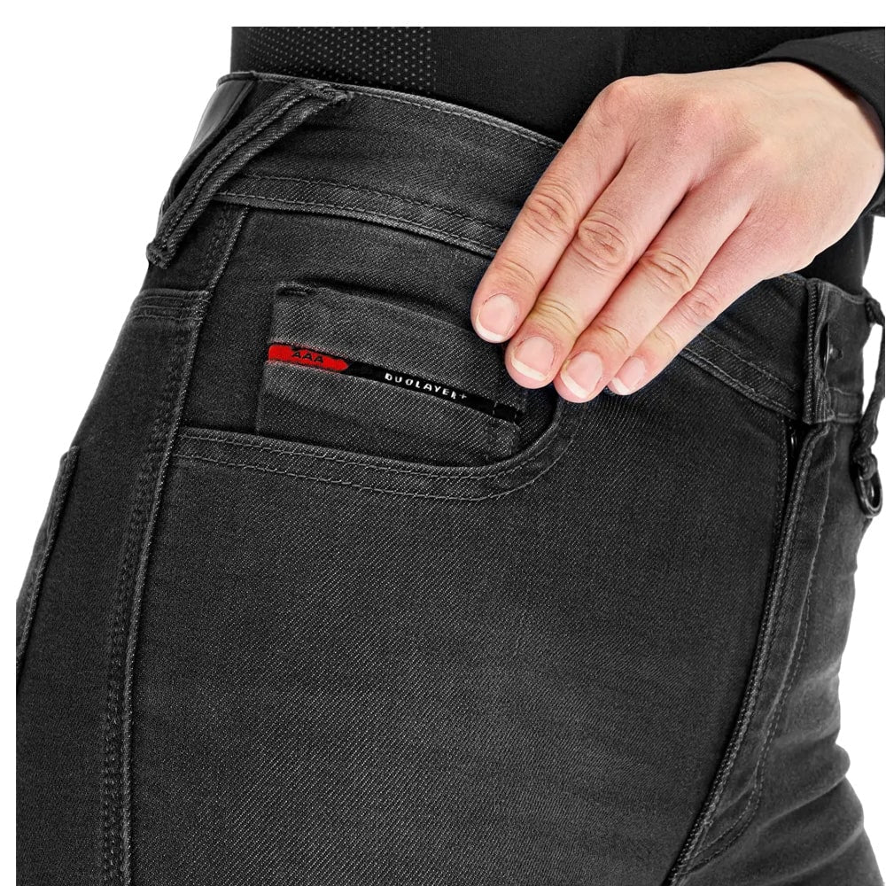 SHIMA RIDGE LADY URBAN MOTORCYCLE JEANS BLACK (maximo moto uk )