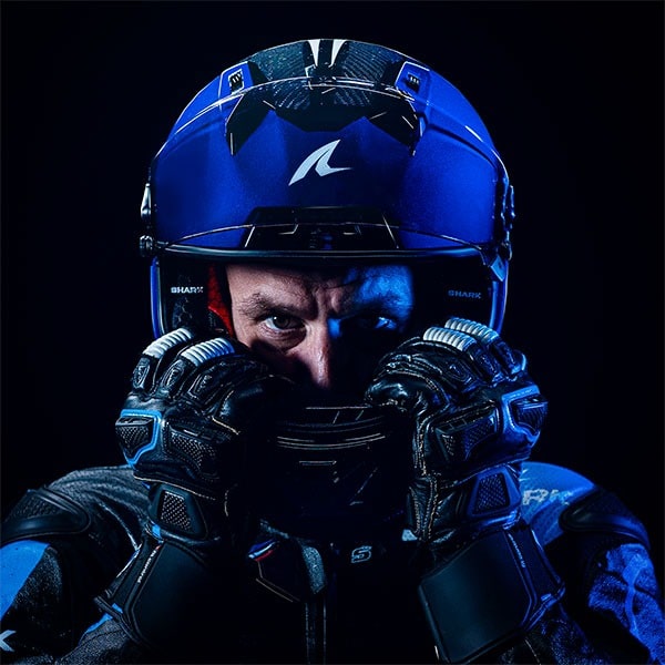 SHARK AERON-GP BLANK SP Carbon Full Face Motorcycle helmet Blue Anthracite (Maximomoto.uk)