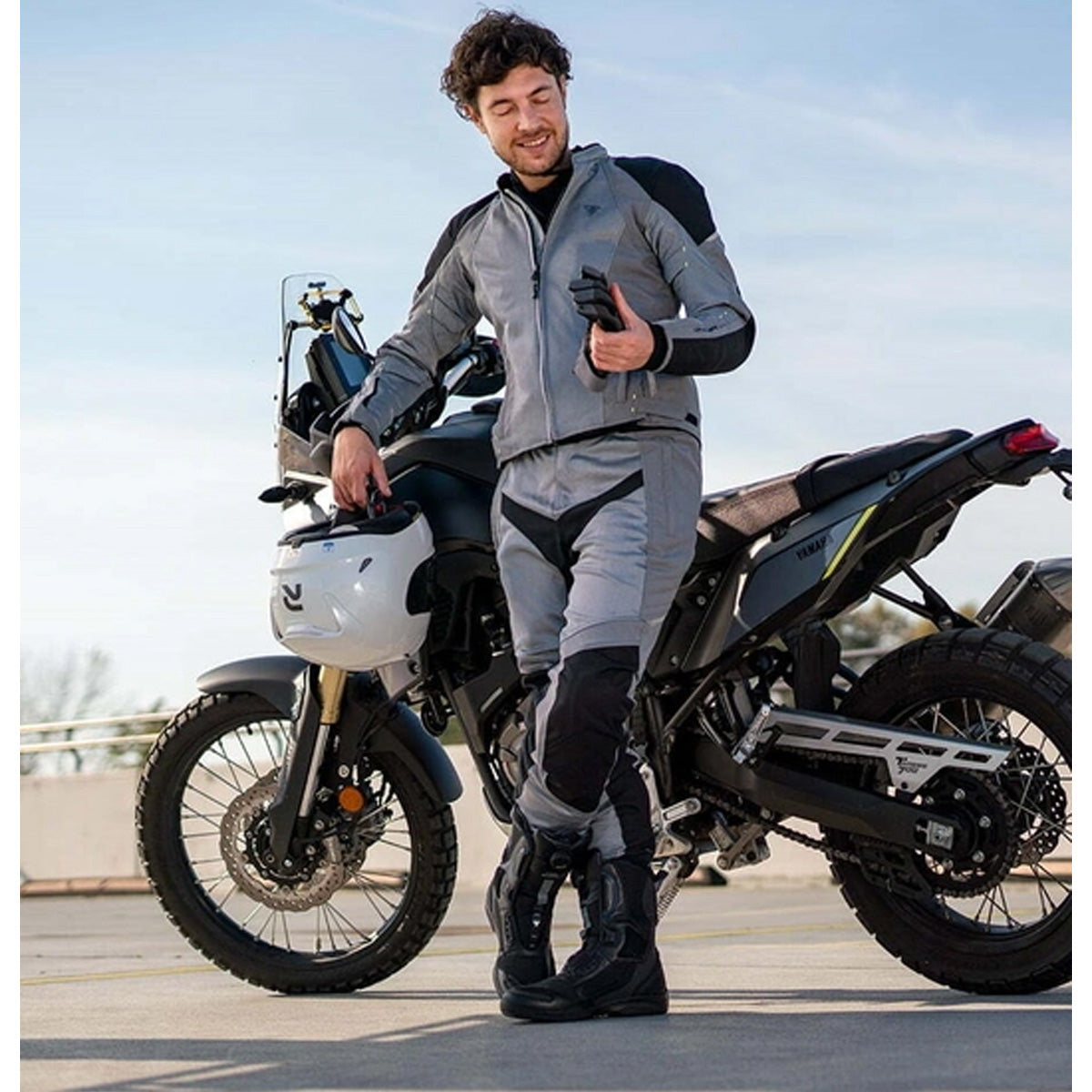 SHIMA JET MEN'S MOTORBIKE TEXTILE TROUSERS GREY BLACK