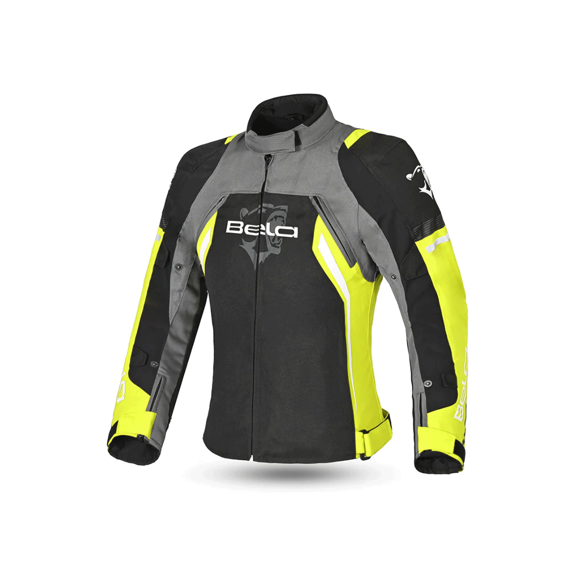 BELA Elanur Lady Textile Motorcycle Touring Jacket Black Grey Yellow