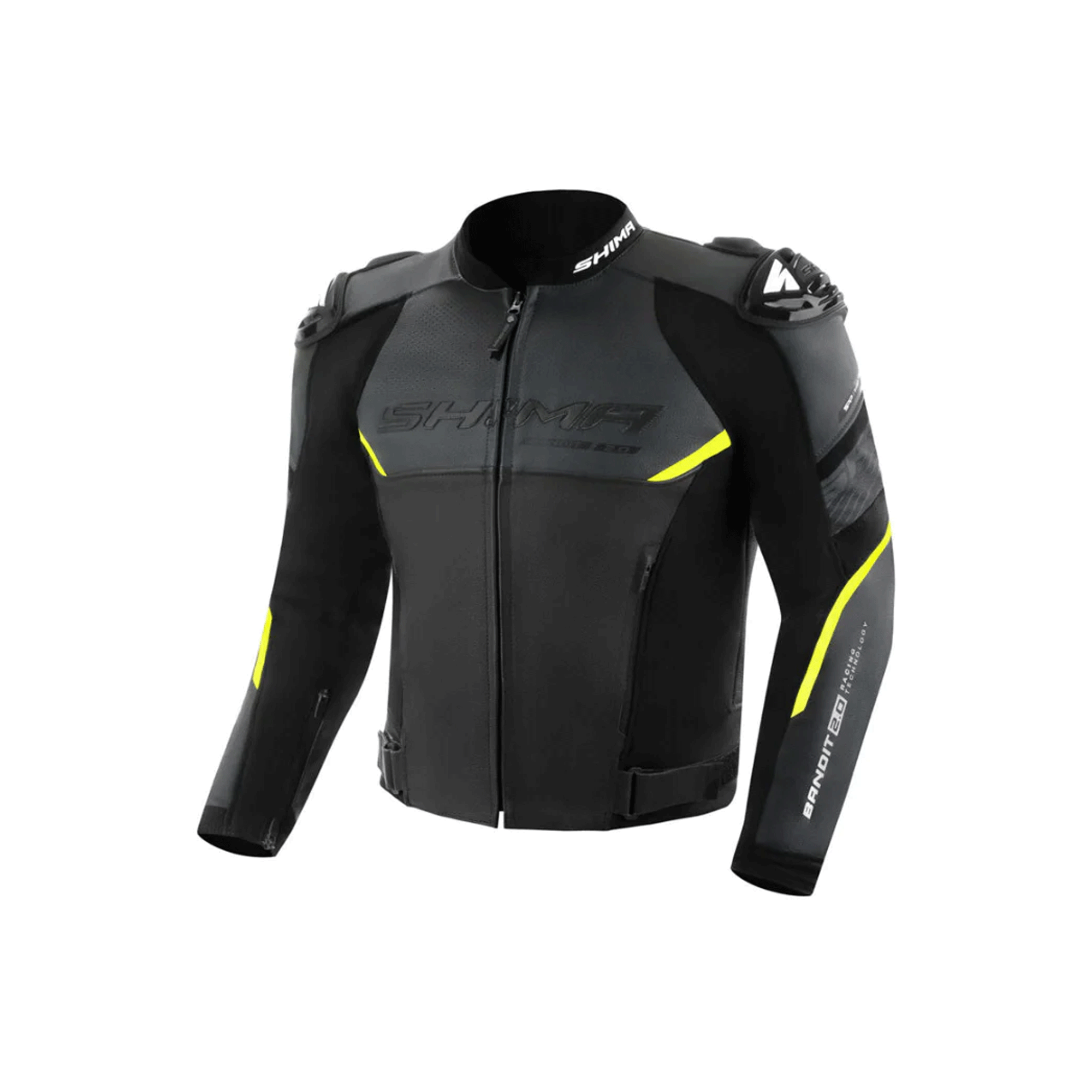 SHIMA BANDIT 2.0 MEN MOTORCYCLE LEATHER JACKET FLUO