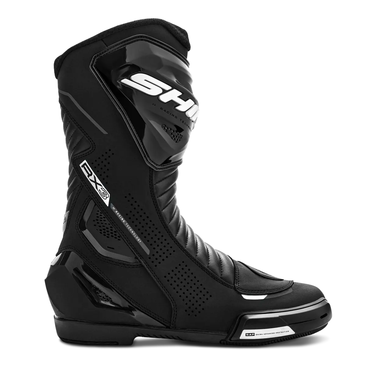 SHIMA RX-3 MEN MOTORCYCLE TOURING BOOTS BLACK WHITE