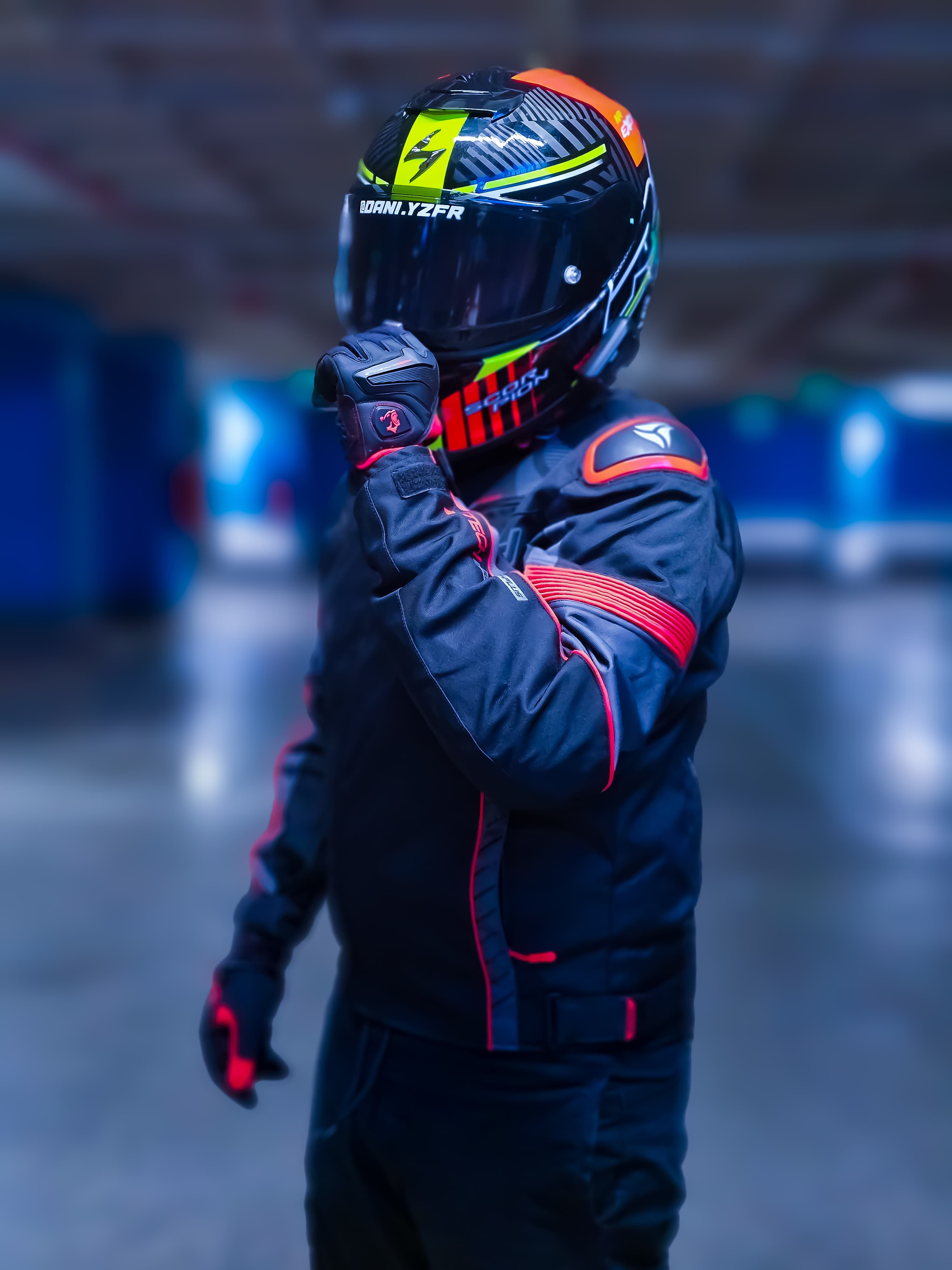 R-Tech Knight Rider Short Motorcycle Racing Jacket Black Dark Grey Red ...