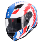 SHIRO CASCO  HUNTER SH-890 EDGE BOANCO PEARL AZUL ROJO 